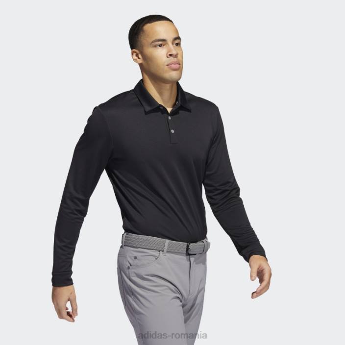 Adidas tricou polo cu maneca lunga negru bărbați negru 2JBN6488