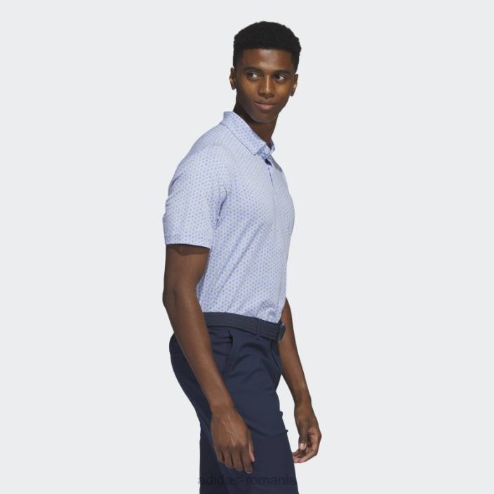 Adidas tricou polo de golf cu imprimeu albastru albastru adidas bărbați zori albastre 2JBN6048