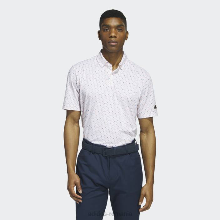 Adidas tricou polo de golf cu imprimeu coral bărbați coral 2JBN14501