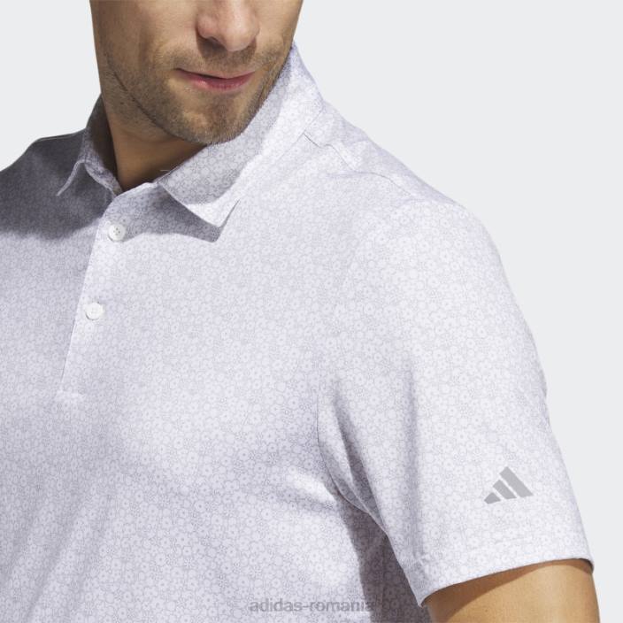 Adidas tricou polo de golf cu imprimeu integral ultimate365 alb bărbați alb 2JBN1432