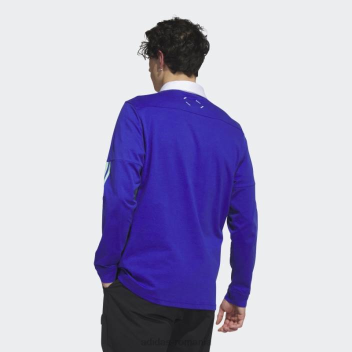 Adidas tricou polo de golf cu mânecă lungă adicross albastru bărbați albastru 2JBN5858
