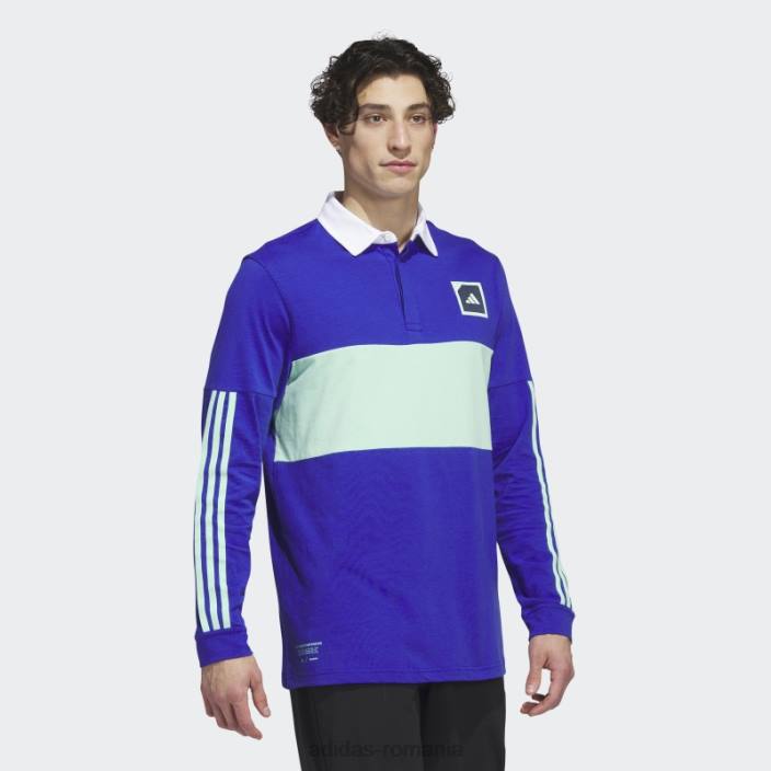 Adidas tricou polo de golf cu mânecă lungă adicross albastru bărbați albastru 2JBN5858