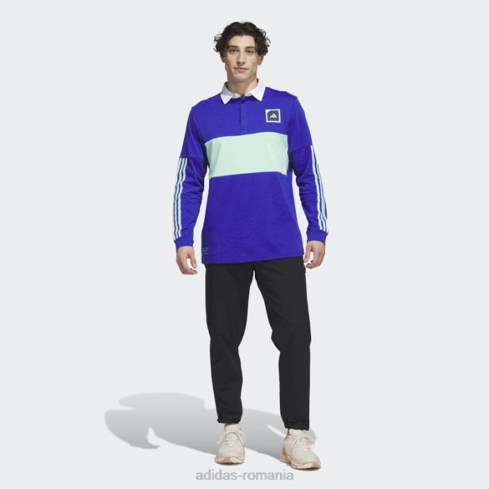 Adidas tricou polo de golf cu mânecă lungă adicross albastru bărbați albastru 2JBN5858