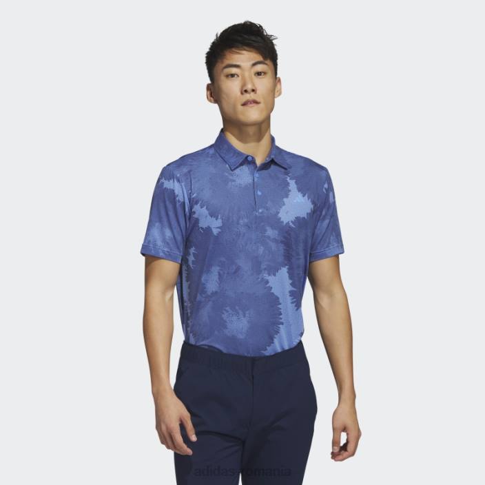 Adidas tricou polo de golf cu plasă cu flori albastre bărbați albastru/marinier 2JBN5908