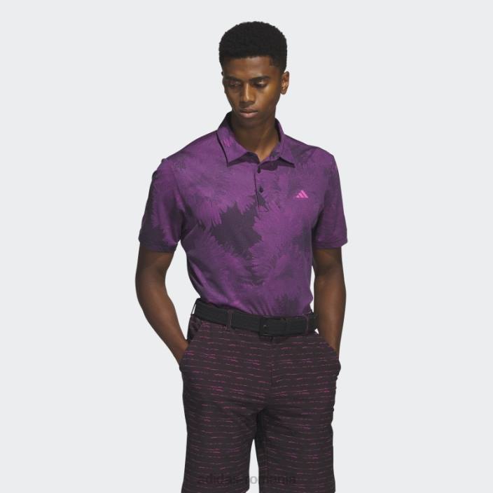 Adidas tricou polo de golf cu plasă cu flori negru bărbați negru/fucsia 2JBN1159