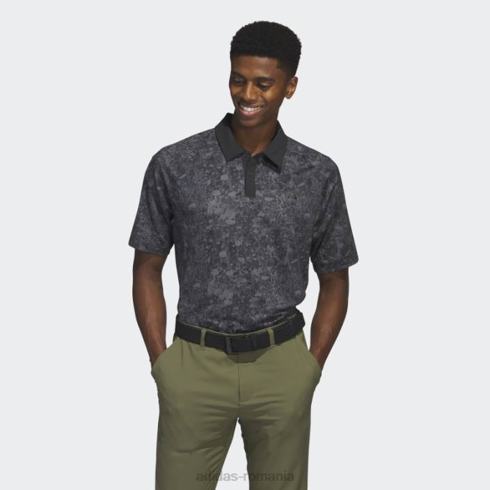 Adidas tricou polo de golf cu plasă neagră ultimate365 tour print adidas bărbați gri inchis 2JBN6603