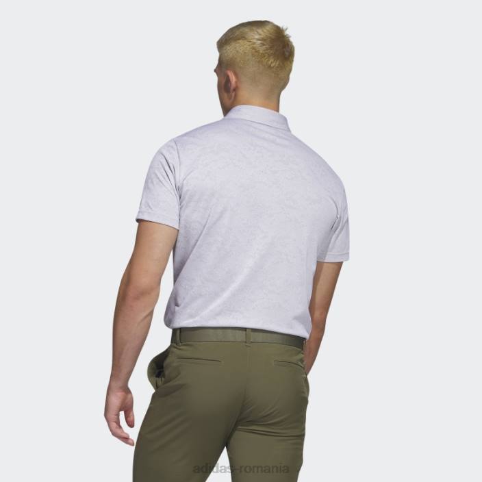 Adidas tricou polo de golf din jacquard alb texturat bărbați alb/gri 2JBN6094