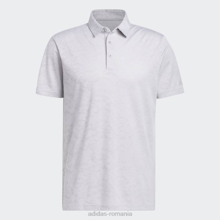 Adidas tricou polo de golf din jacquard alb texturat bărbați alb/gri 2JBN6094