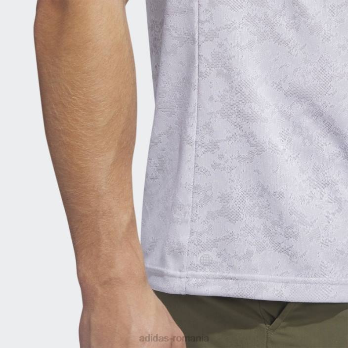 Adidas tricou polo de golf din jacquard alb texturat bărbați alb/gri 2JBN6094