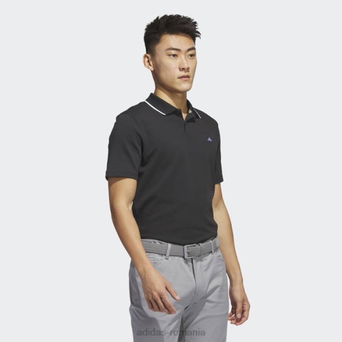 Adidas tricou polo de golf din piqué negru bărbați negru 2JBN6475
