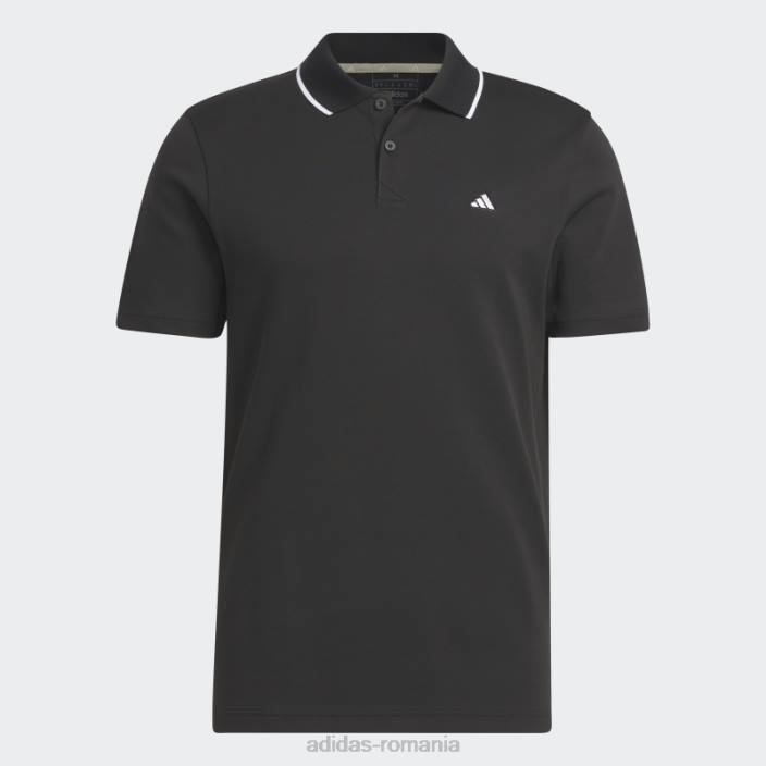Adidas tricou polo de golf din piqué negru bărbați negru 2JBN6475