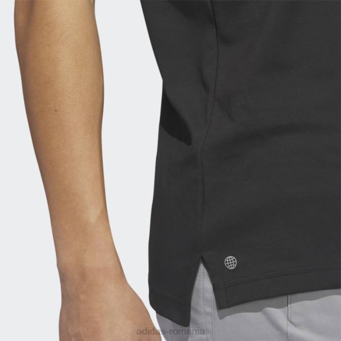 Adidas tricou polo de golf din piqué negru bărbați negru 2JBN6475