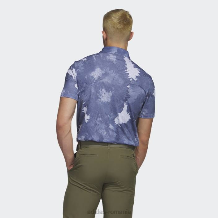 Adidas tricou polo de golf din plasă cu flori albe bărbați alb/marinier 2JBN6095