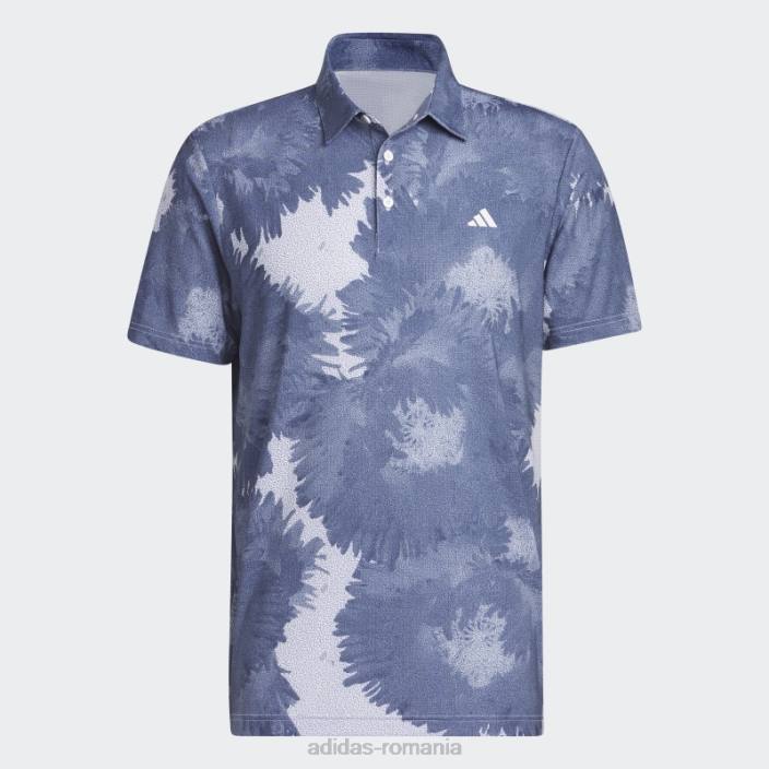 Adidas tricou polo de golf din plasă cu flori albe bărbați alb/marinier 2JBN6095