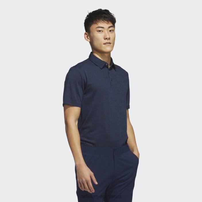 Adidas tricou polo de golf jacquard texturat bleumarin bărbați bleumarin/negru 2JBN5731
