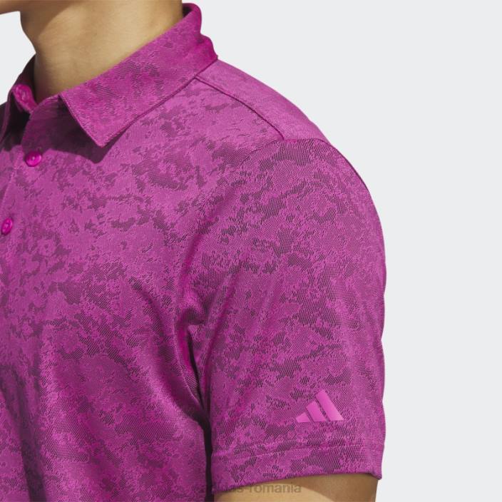 Adidas tricou polo de golf jacquard texturat fucsia bărbați fucsia/negru 2JBN6485