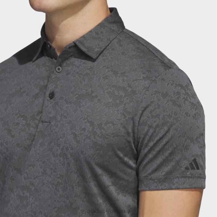 Adidas tricou polo de golf jacquard texturat gri bărbați gri/negru 2JBN6649