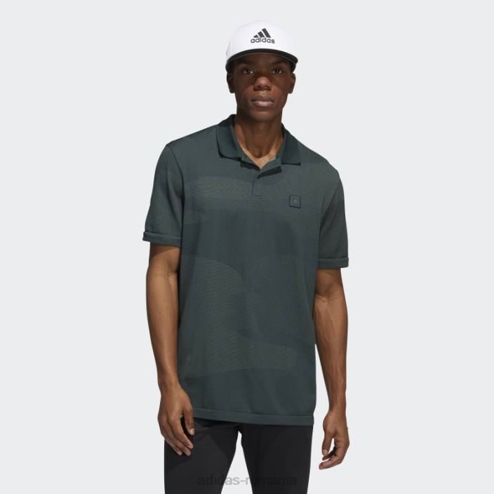 Adidas tricou polo fără cusături, verde bărbați verde 2JBN1249