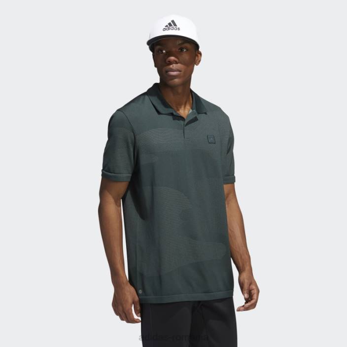 Adidas tricou polo fără cusături, verde bărbați verde 2JBN1249