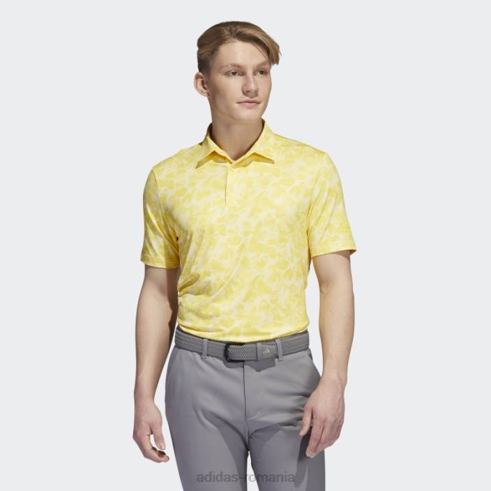 Adidas tricou polo galben cu imprimeu prisma bărbați galben/pantone 2JBN1576