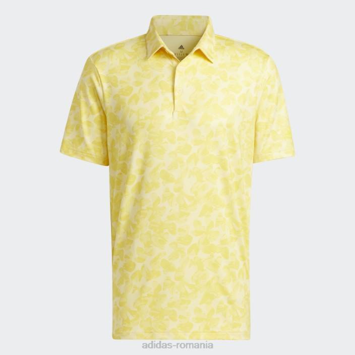 Adidas tricou polo galben cu imprimeu prisma bărbați galben/pantone 2JBN1576