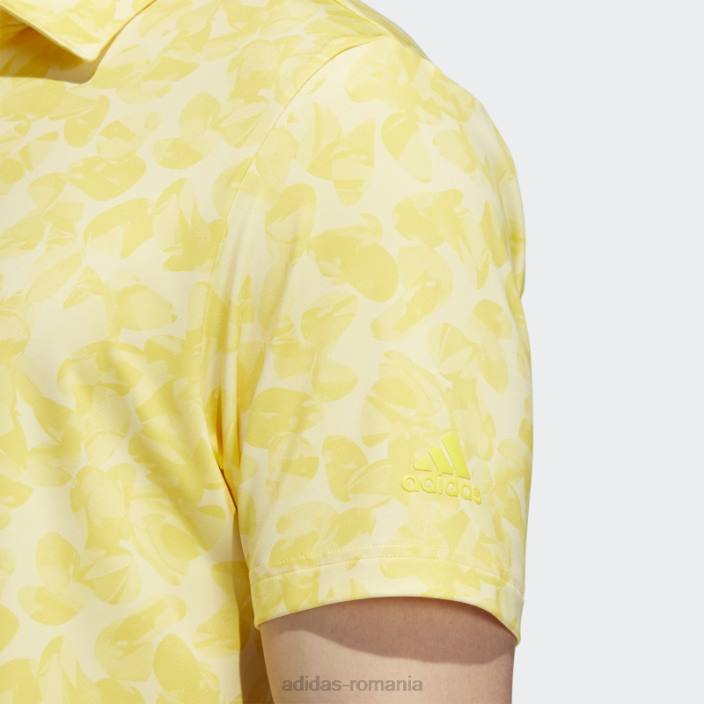 Adidas tricou polo galben cu imprimeu prisma bărbați galben/pantone 2JBN1576