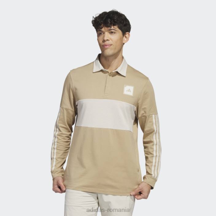 Adidas tricou polo golf cu mânecă lungă din cânepă adicross bărbați cânepă 2JBN5729