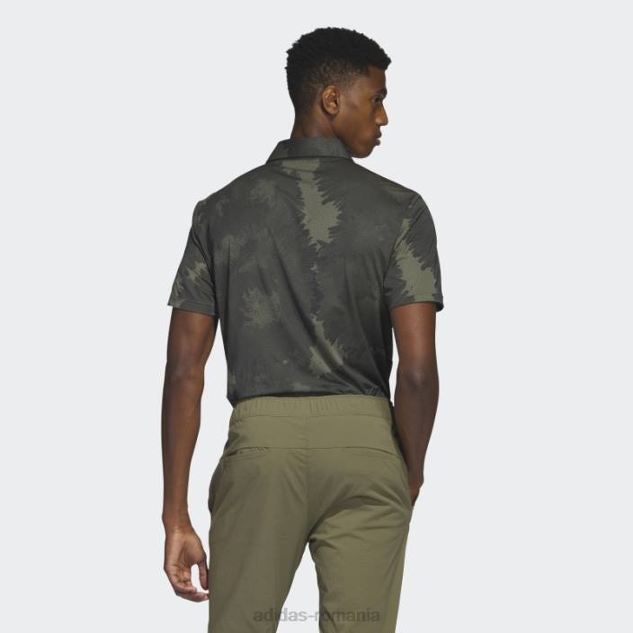 Adidas tricou polo golf din plasă cu flori măsline bărbați măsliniu/negru 2JBN6578
