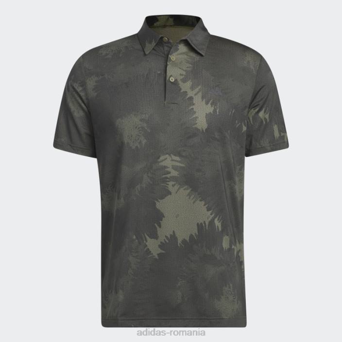 Adidas tricou polo golf din plasă cu flori măsline bărbați măsliniu/negru 2JBN6578