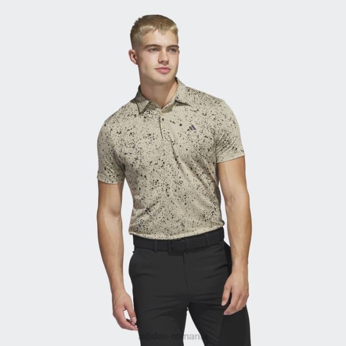 Adidas tricou polo golf jacquard canepa adidas bărbați cânepă/negru/măslin 2JBN6552