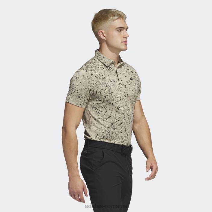 Adidas tricou polo golf jacquard canepa adidas bărbați cânepă/negru/măslin 2JBN6552