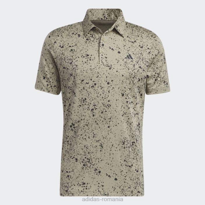 Adidas tricou polo golf jacquard canepa adidas bărbați cânepă/negru/măslin 2JBN6552