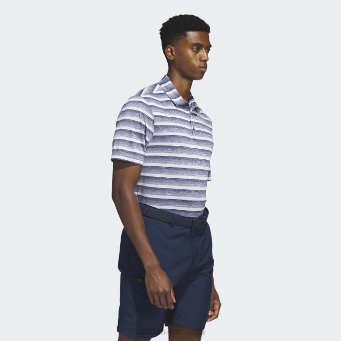 Adidas tricou polo în dungi bleumarin bărbați bleumarin/alb 2JBN6362