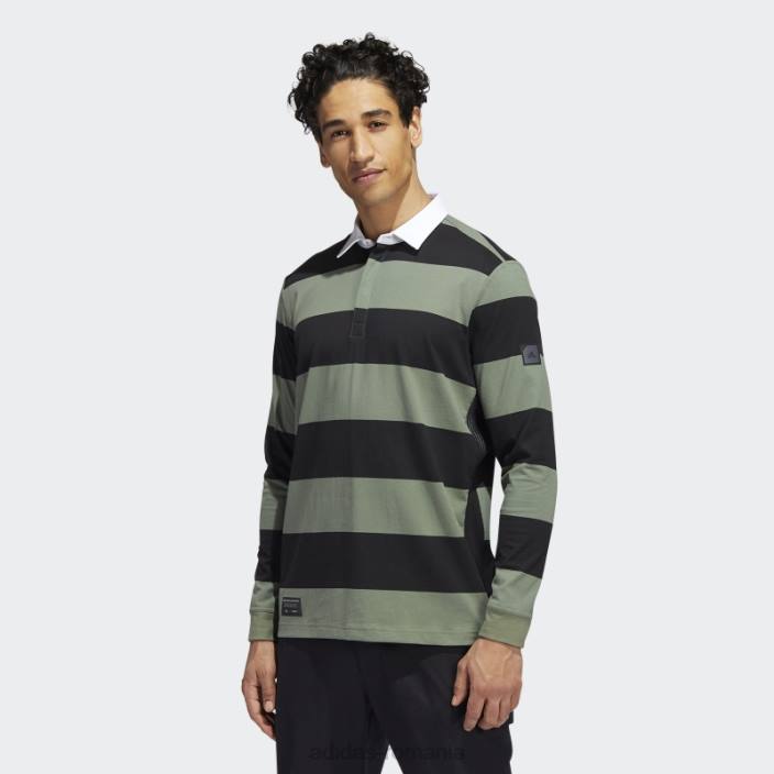 Adidas tricou polo negru adicross cu maneca lunga bărbați negru/verde natural s10 2JBN15083