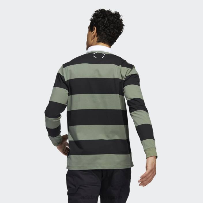 Adidas tricou polo negru adicross cu maneca lunga bărbați negru/verde natural s10 2JBN15083