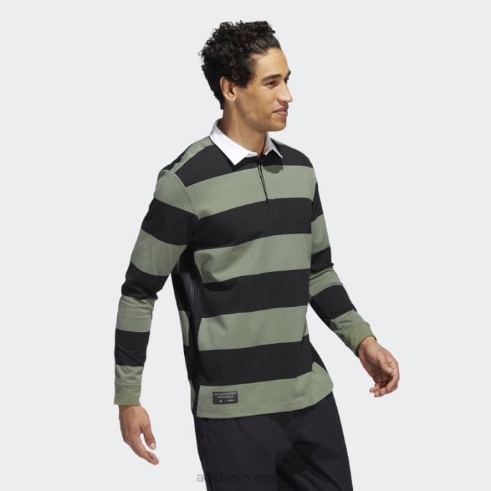 Adidas tricou polo negru adicross cu maneca lunga bărbați negru/verde natural s10 2JBN15083