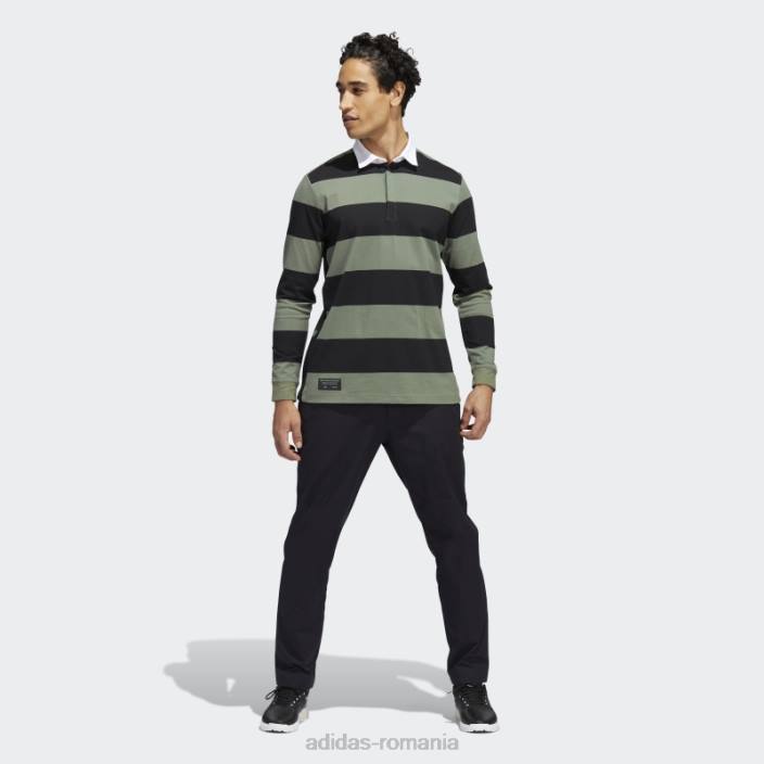 Adidas tricou polo negru adicross cu maneca lunga bărbați negru/verde natural s10 2JBN15083