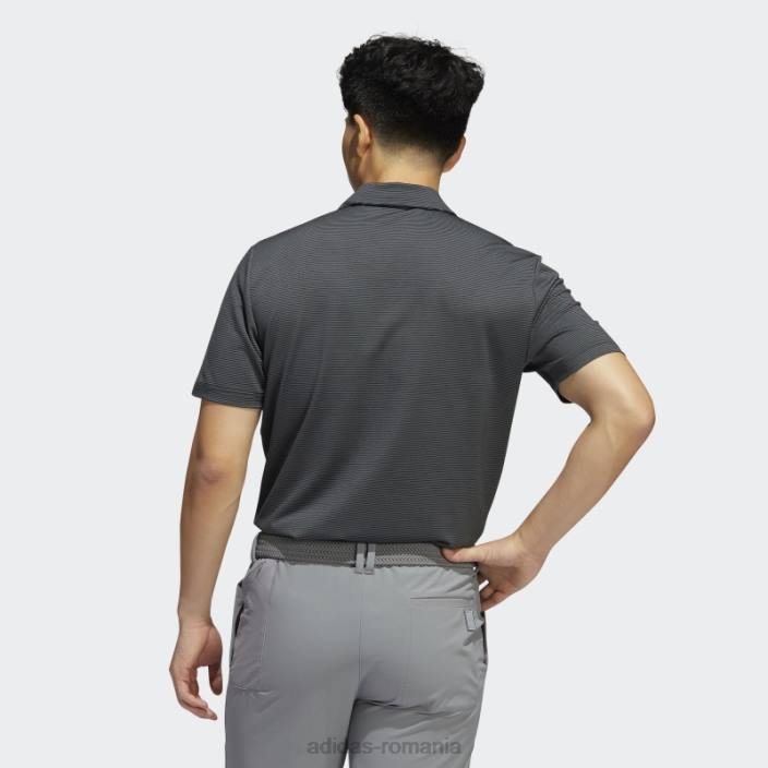 Adidas tricou polo negru cu dungi ottomane bărbați gri inchis 2JBN6082