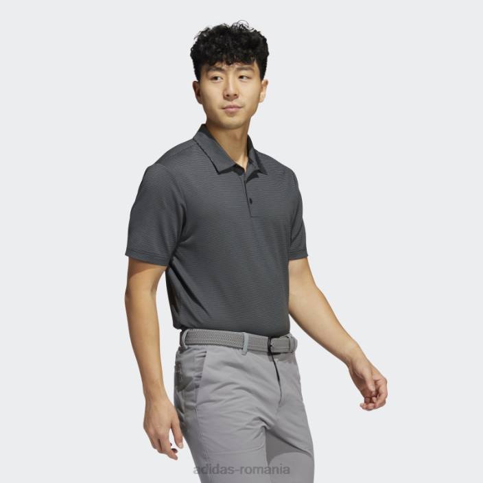 Adidas tricou polo negru cu dungi ottomane bărbați gri inchis 2JBN6082