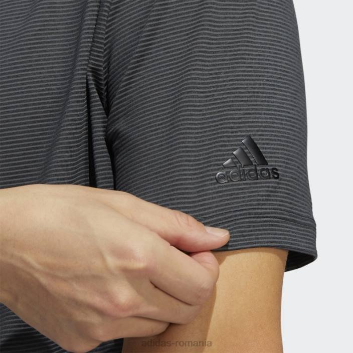 Adidas tricou polo negru cu dungi ottomane bărbați gri inchis 2JBN6082
