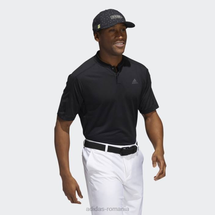 Adidas tricou polo negru cu guler sport bărbați negru 2JBN7090