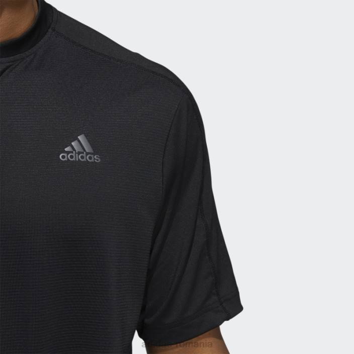 Adidas tricou polo negru cu guler sport bărbați negru 2JBN7090
