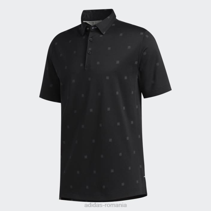 Adidas tricou polo negru cu imprimeu gravat adipure bărbați negru 2JBN14561