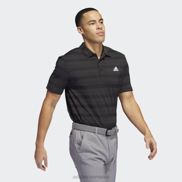 Adidas tricou polo negru în dungi bicolore adidas bărbați gri inchis 2JBN14691