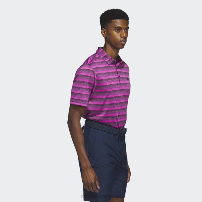 Adidas tricou polo negru în dungi în două culori adidas bărbați negru/fucsia 2JBN13899