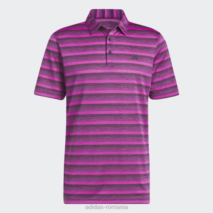 Adidas tricou polo negru în dungi în două culori adidas bărbați negru/fucsia 2JBN13899