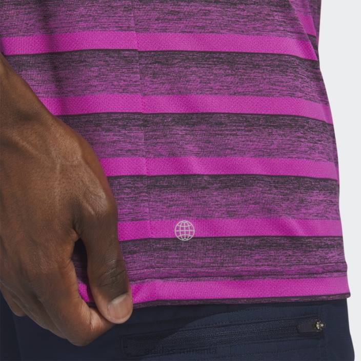 Adidas tricou polo negru în dungi în două culori adidas bărbați negru/fucsia 2JBN13899