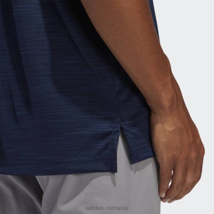 Adidas tricou polo striat bleumarin bărbați marina 2JBN6136