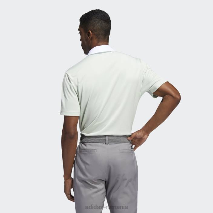 Adidas tricou polo verde colorblock bărbați verde/alb 2JBN14578