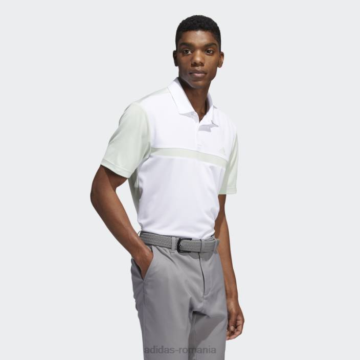 Adidas tricou polo verde colorblock bărbați verde/alb 2JBN14578